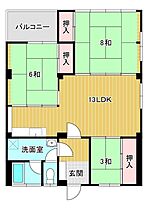 恵比寿マンション 406 ｜ 山口県下関市筋川町（賃貸マンション3LDK・5階・75.69㎡） その2