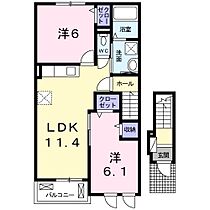 サンリットヒルII  ｜ 山口県下関市楠乃４丁目（賃貸アパート2LDK・2階・55.35㎡） その2