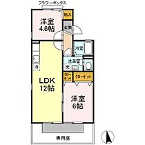 オークス長府  ｜ 山口県下関市長府中土居北町（賃貸アパート2LDK・1階・50.34㎡） その2