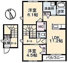 シャーメゾン　ウィステリア　A棟 201 ｜ 山口県下関市山の田西町（賃貸アパート2LDK・2階・58.85㎡） その2