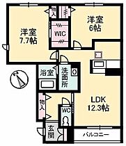 シャーメゾン　リラフォート 101 ｜ 山口県下関市川中本町１丁目（賃貸アパート2LDK・1階・61.36㎡） その2