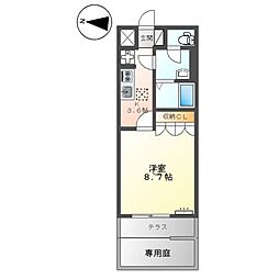 Blue　Rose 1階1Kの間取り