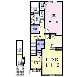 カルム 高砂 1LDKの間取図画像