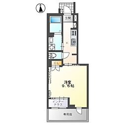 クローバー・サーティ 1Kの間取図画像