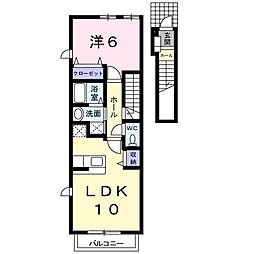 ベル・カーサC 1LDKの間取図画像