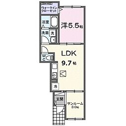 シーブリーズスクエア A 1LDKの間取図画像