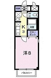 アヴニール21 1Kの間取図画像