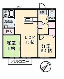 シャーメゾン長府黒門 2LDKの間取図画像