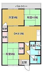 泰平ビルコーポ 3DKの間取図画像