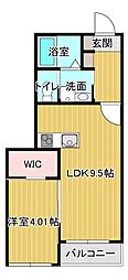 BRAVE BASE長府侍町 1LDKの間取図画像