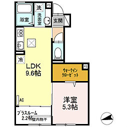 サザンクロス 1LDKの間取図画像