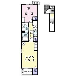 シャロームI 1LDKの間取図画像