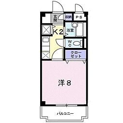 アーバンヒルズ 1Kの間取図画像