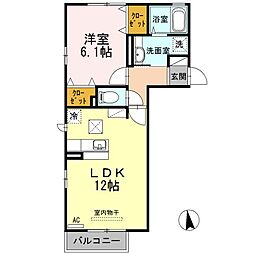エスペランス 1LDKの間取図画像