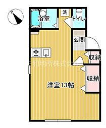 中川ハイツ ワンルームの間取図画像