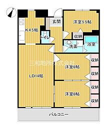 サンシティ長府駅前 3LDKの間取図画像