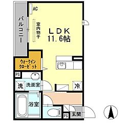 メゾン・ド・オッツ・ホウェール ワンルームの間取図画像