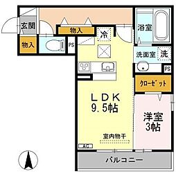 メゾン・ド・オッツ・ホウェール 1LDKの間取図画像