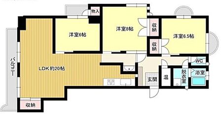 広々としたLDK約20帖に3つの洋室を備えた3LDK。各居室に収納スペースがあり荷物の多い方も安心です。リフォーム済で快適にお過ごしいただけます