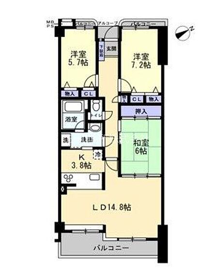3LDK 間取り