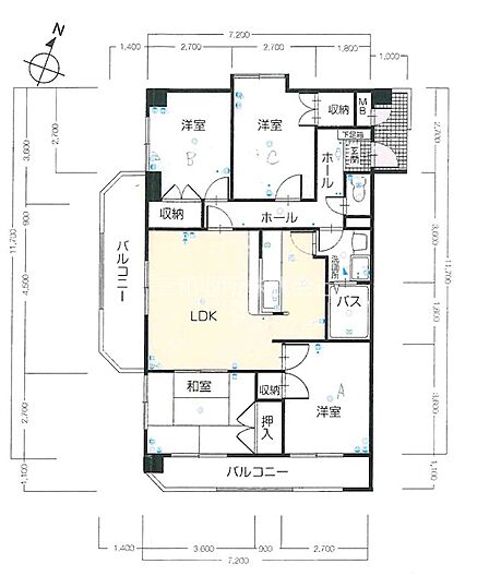 全居室収納付きで収納豊富な4LDK。LDK中心の間取りでご家族との会話も弾みます。