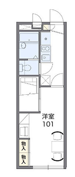 レオパレスマニエ 208｜茨城県つくば市高見原1丁目(賃貸アパート1K・2階・22.35㎡)の写真 その2