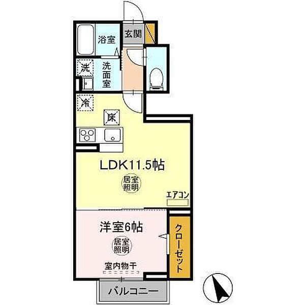 Wood Village II 103｜茨城県つくば市島名(賃貸アパート1LDK・1階・41.22㎡)の写真 その2
