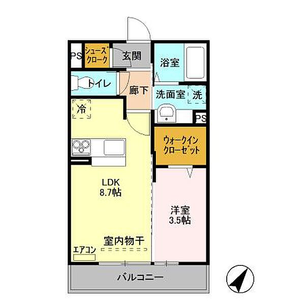 メルベーユ吾妻 302｜茨城県つくば市吾妻3丁目(賃貸アパート1LDK・3階・33.39㎡)の写真 その2