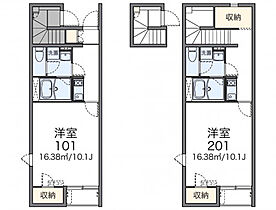 レオネクストグリーンヒルズII 204 ｜ 茨城県下妻市本城町2丁目66（賃貸アパート1K・2階・36.38㎡） その2