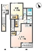 プランドールMIA  ｜ 茨城県筑西市海老ヶ島（賃貸アパート1LDK・2階・53.86㎡） その2