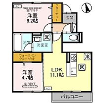 エルミタージュ 105 ｜ 茨城県筑西市稲野辺（賃貸アパート2LDK・1階・52.01㎡） その2