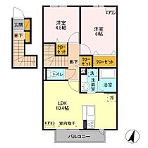 サンハウスナカノIII 202 ｜ 千葉県野田市山崎（賃貸アパート2LDK・2階・55.02㎡） その2