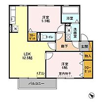 リュミエール 202 ｜ 千葉県野田市山崎（賃貸アパート2LDK・2階・55.25㎡） その2