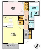 Croire(クロワール) 103 ｜ 茨城県稲敷郡阿見町大字荒川本郷（賃貸アパート1LDK・1階・45.18㎡） その2