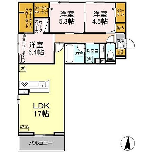 コンフォルト 205｜千葉県柏市十余二(賃貸アパート3LDK・2階・78.75㎡)の写真 その2