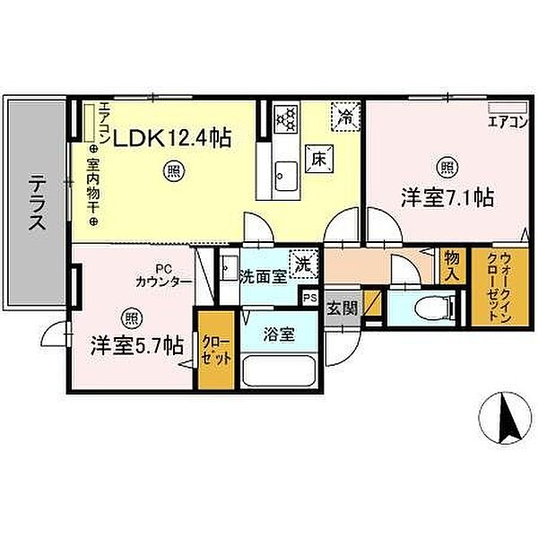 フォーリアB 303｜千葉県柏市正連寺(賃貸アパート2LDK・3階・58.37㎡)の写真 その2
