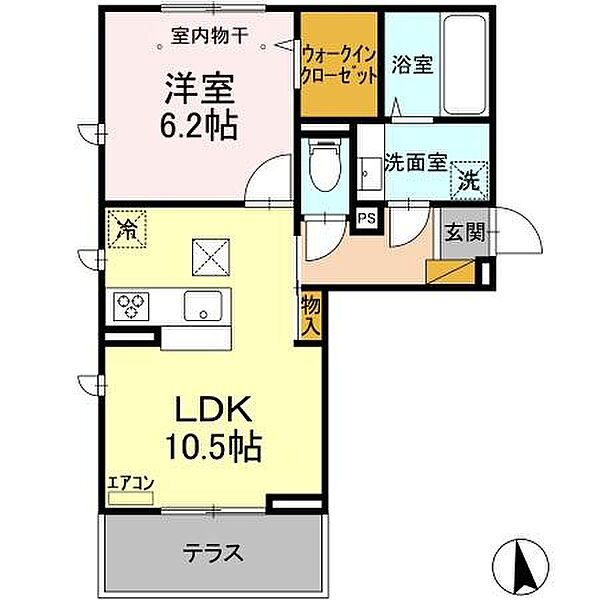 テルミドール 203｜千葉県流山市南流山10丁目(賃貸アパート1LDK・2階・42.92㎡)の写真 その2