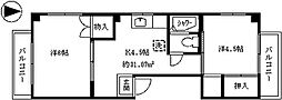 シャトー井上 2Kの間取図画像