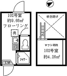 ティ・アーモピュア ワンルームの間取図画像