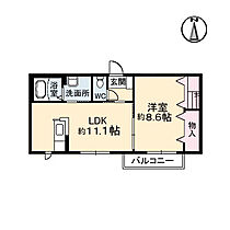 徳島県徳島市北沖洲１丁目（賃貸アパート1LDK・1階・45.37㎡） その2