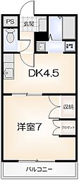 JR牟岐線 阿波富田駅 徒歩17分の賃貸マンション 1階1DKの間取り