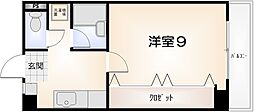 SARA林3 1Kの間取図画像