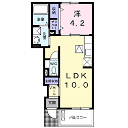 グラチチュード1 1LDKの間取図画像