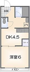サイバーS 1DKの間取図画像