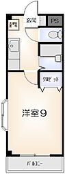ラフィーネ・オキノハマ 1Kの間取図画像