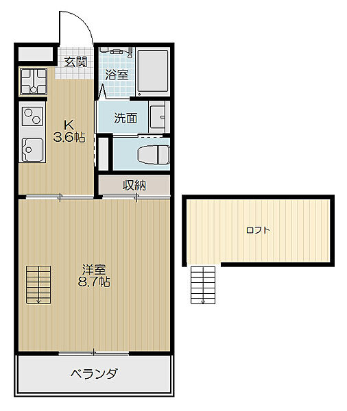 Jenks Villa 402｜徳島県徳島市南常三島町3丁目(賃貸マンション1SK・4階・24.70㎡)の写真 その2