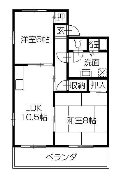 セジュール濱田II 201｜徳島県板野郡北島町中村字前須(賃貸アパート2LDK・2階・53.00㎡)の写真 その2