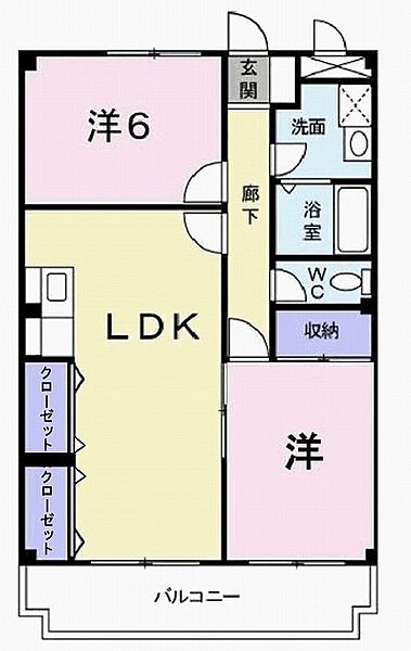 兵庫県加東市多井田(賃貸マンション2LDK・3階・55.84㎡)の写真 その2