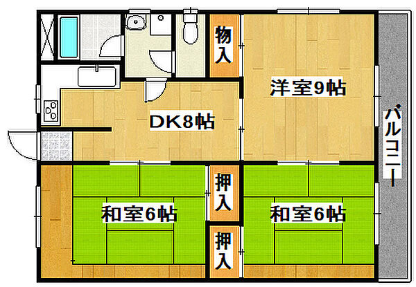 兵庫県加東市社(賃貸マンション3DK・3階・63.00㎡)の写真 その2
