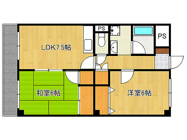 兵庫県神戸市東灘区甲南町3丁目(賃貸マンション2DK・3階・48.00㎡)の写真 その2